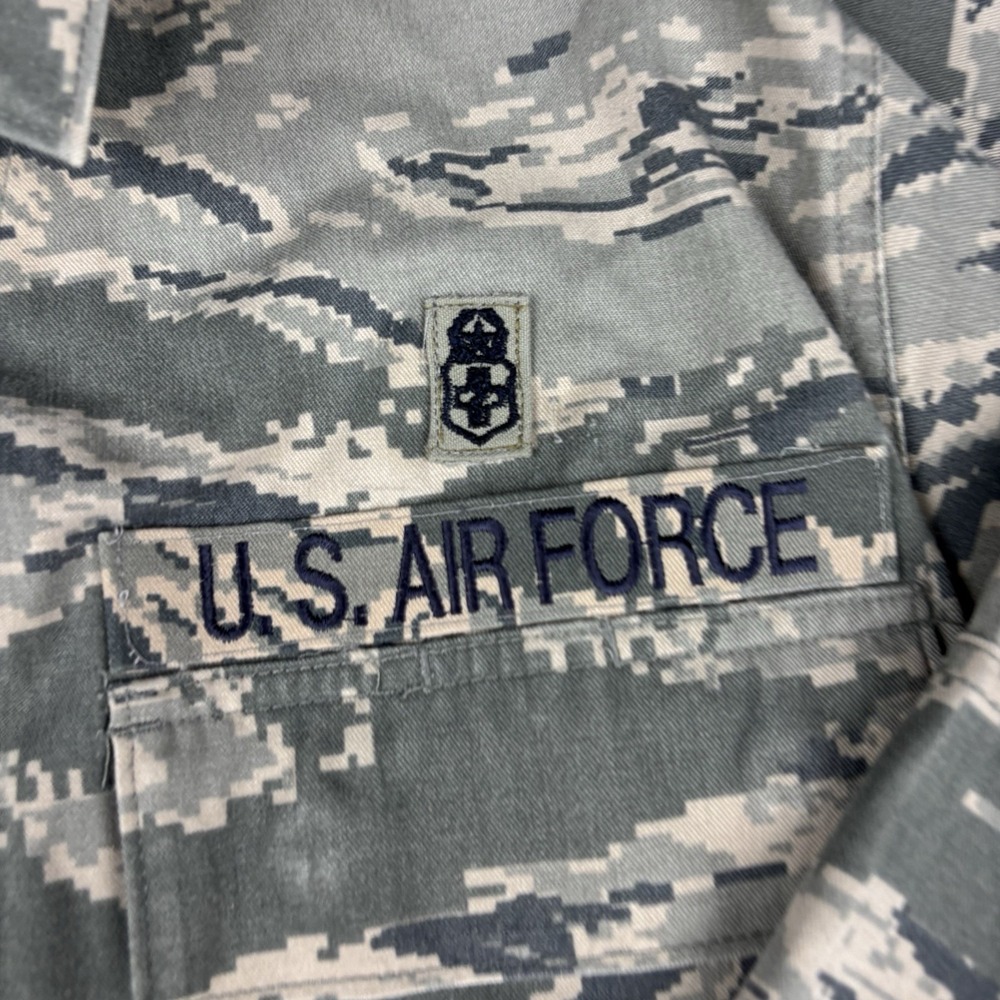 US Air Force ABU Military Jacket 44 Long Tiger Stripe Combat Coat Camo EUC Green - Picture 3 of 10